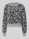 VERO MODA Regular Fit Strickpullover mit Allover-Muster Modell 'JUNGLE' Graphit