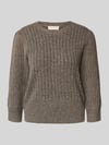 FREE/QUENT Gebreide pullover met structuurmotief, model 'HARA' Taupe