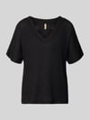 Soyaconcept Strickshirt mit V-Ausschnitt Modell 'Delia' Black