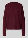 VERO MODA Relaxed Fit Pullover mit Woll-Anteil Modell 'BOOM' Dunkelrot Melange