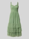 Lace & Beads Knielanges Cocktailkleid im Stufen-Look Gruen