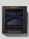MONTI Fliege und Einstecktuch im Set aus Seide Marine