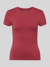 REVIEW Slim Fit T-shirt van katoenmix Kersenrood