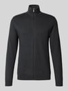 Selected Regular fit gebreid jack van puur katoen, model 'BERG' Donkergrijs