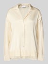 Jake*s Collection Relaxed Fit Bluse aus Viskose mit Spitzenbesatz Beige