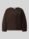 OPUS Regular Fit Sweatshirt mit U-Boot-Ausschnitt Modell 'Gusera' Dunkelbraun