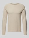 JACK & JONES Gebreide pullover met labelpatch, model 'HILL' Offwhite
