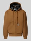 Carhartt Work In Progress Jacke mit Label-Patch und Känguru-Tasche Mittelbraun