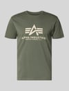 Alpha Industries T-Shirt mit Logo und Rundhalsausschnitt Oliv