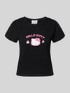 REVIEW T-shirt z nadrukowanym motywem Czarny