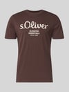 s.Oliver RED LABEL męski t-shirt o kroju regular fit z czystej bawełny Czekoladowy