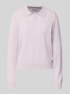 REVIEW Langärmliger Polo-Gebreide pullover aus Bouclé-Effectgaren Lila