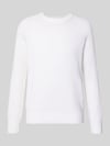 Gran Sasso Strickpullover aus Baumwoll-Kaschmir-Mix mit Rundhalsausschnitt Offwhite