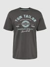 Tom Tailor T-shirt o kroju regular fit z czystej bawełny z nadrukiem z logo Średnioszary