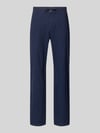 Lindbergh Broek van mix van katoen en linnen met elastische tailleband Marineblauw