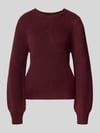 mbyM Sweter z dzianiny krój regular fit z dodatkiem wełny model „Farrell” Lawendowy