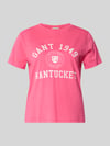 GANT T-shirt met labelprint Felroze