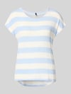 VERO MODA Boxy Fit T-Shirt aus Viskose-Mix Modell 'WIDE STRIPE' Hellblau