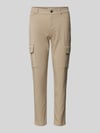 Christian Berg Woman Skinny fit cargobroek met riemlussen Beige