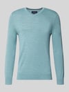 Christian Berg Men Strickpullover aus Woll-Mix mit V-Ausschnitt Schilf Melange