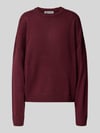 REVIEW Oversized Strickpullover mit gerippten Abschlüssen Rostrot