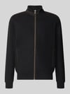 bugatti Sweatjacke mit Label-Details Anthrazit