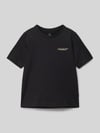 JACK & JONES T-shirt met labelprint, model 'BOSTON PHOTO' Zwart
