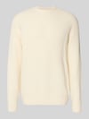 ONLY & SONS Relaxed Fit Strickpullover aus Baumwoll-Mix Modell 'DALE LIFE' Offwhite