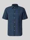 MCNEAL Regular Fit Freizeithemd aus Leinen-Baumwoll-Mix Rauchblau