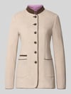 White Label Żakiet o kroju slim fit z mieszanki wełny lana ze stójką Beżowy