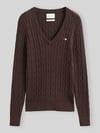 GANT Regular Fit Pullover aus Baumwoll-Mix mit Logo-Stitching Mittelbraun
