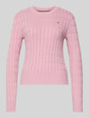 Tommy Hilfiger Slim Fit Strickpullover aus reiner Baumwolle Pink