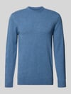 Barbour Pullover aus Woll-Seide-Mix mit Rundhalsausschnitt Modell 'TISBURY' Hellblau