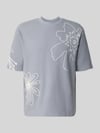 Jake*s Studio Men T-Shirt mit Motiv-Stitching Rauchblau