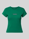 Calvin Klein Jeans T-Shirt mit Rundhalsausschnitt und Label-Print Dunkelgruen