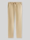 Tommy Hilfiger Chino o kroju tapered z mieszanki lnu ze ściągaczem w pasie model 'HARLEM' Beżowy