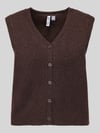PIECES Regular Fit Weste mit V-Ausschnitt Modell 'SALLY' Mittelbraun Mel