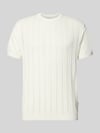 Lindbergh T-Shirt mit Zopfmuster Weiss
