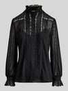 Lauren Ralph Lauren Regular Fit Langarmbluse mit Spitzenbesatz BLACK