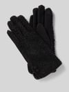 EEM Regular Fit Handschuhe mit Kunstfellbesatz Black