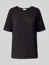 Milano Italy T-Shirt mit Ziersteinbesatz Black