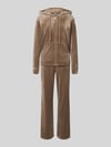 b.young Twinset met kangoeroezak model 'MITZA SET' Lichtbruin