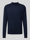 Scotch & Soda Sweter z dzianiny krój regular fit z dodatkiem wełny model „CORE” Ciemnoniebieski