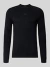 BOSS Green Sweter z dzianiny o kroju regular fit z dodatkiem wełny Czarny