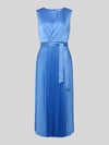 COMMA Midikleid mit Plisseefalten und Bindegürtel Royal