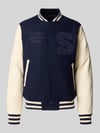 Superdry College-Jacke aus Woll-Mix mit Eingrifftaschen Marine