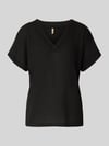 Soyaconcept Regular Fit T-Shirt mit V-Ausschnitt Modell 'DELIA' Black