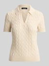 Lauren Ralph Lauren Regular Fit Poloshirt aus gewebtem Baumwoll-Mix Ecru