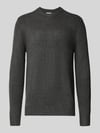 Casual Friday Regular fit gebreide pullover met ronde hals, model 'Heine' Donkergrijs