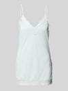Gina Tricot Regular fit top met kant Lichtblauw
